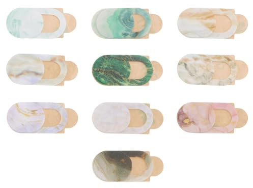 Kisangel 10pcs Marble Style Webcam Privacy Cover Privacy Sticker for Laptop Screen Camera Cover for Home Office Use Random Style