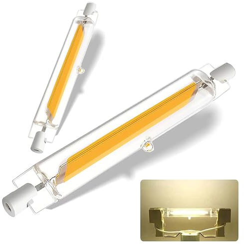 Dvnoua R7S LED 78mm Dimmbar 10W Lampen, Naturweiß 4000K 1000LM, Ersatz 100W Halogen Leuchtmittel, Kein Flackern, 360° Strahlbeleuchtung, AC 220-240V, 2PCS