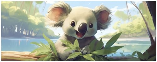 Wallario Küchenrückwand selbstklebend 115 x 50 cm, Motiv: Australische Idylle: Der lächelnde Koala | Spritzschutz abwischbar & pflegeleicht