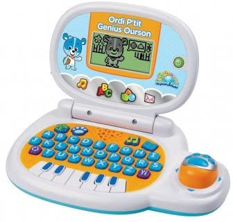 Jeu educatif : Mon 1er Ordinateur Bleu : p'tit Ourson - garçon - Set Jeu electronique Enfant avec Carte Tigre