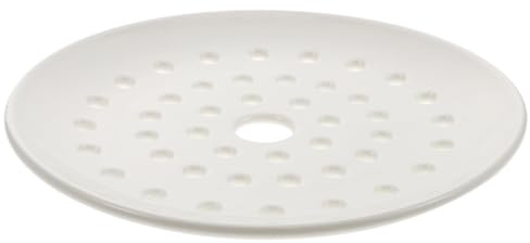 jojofuny Assiette de Multiples Trous Plate Ronde Simple et Généreuse la Vapeur en Céramique Blanche pour Égoutter L'excès D'eau, pour Restaurants et Maisons Privées