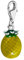 Quiges Charm Anhänger Gelb und Grün Emaille 3D Frucht Ananas 925 Silber mit Karabinerverschluss für Bettelarmband