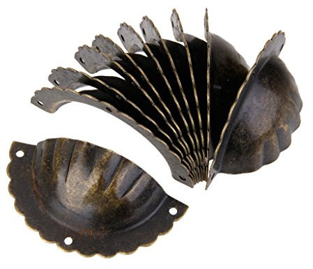Générique Lot Poignée Bouton de Porte Forme Coquille d'Onde Décoration pour Meuble Tiroir - Bronze