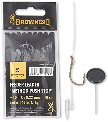 #14 Feeder Leader Method Push Stop Bronze 6lbs,3,0kg Ø0,18mm 10cm 6Stück
