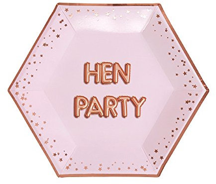 Neviti 773246 Glitz & Glamour - Plate - Large - Pink & Rose Gold - Hen Party Paper