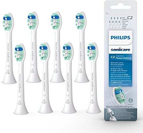 Philips Sonicare Optimal Plaque Defense White BrushSync Heads (Compatible with All Philips Sonicare handles), 8 Pack