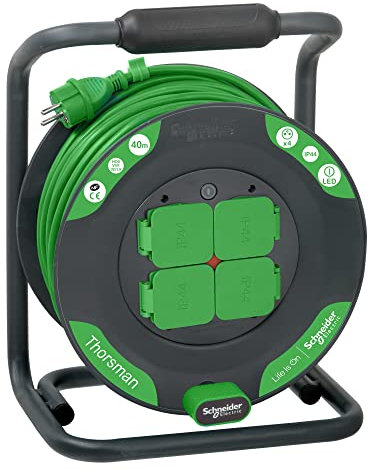 Schneider Electric SC5IMT33156 40m HO5VVF 3G1.5 IP44 Cable Reel - Green