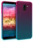 kwmobile Coque Compatible avec Samsung Galaxy J6 - Coque Souple en Gel Silicone - Dégradé Transparent -Fuchsia-Bleu-Transparent
