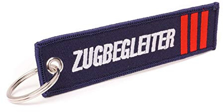 Fitwish WingDesign ZUGBEGLEITER Schlüsselanhänger - Blau, Weiß, Rot - Bahn/Eisenbahn