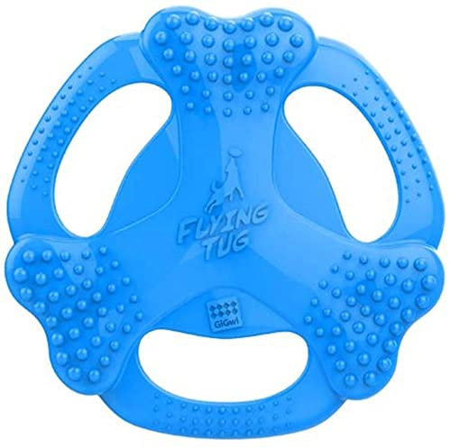 GiGwi Flying Tug Hundespielzeug, strapazierfähig, interaktives Frisbee aus Gummi, Blau