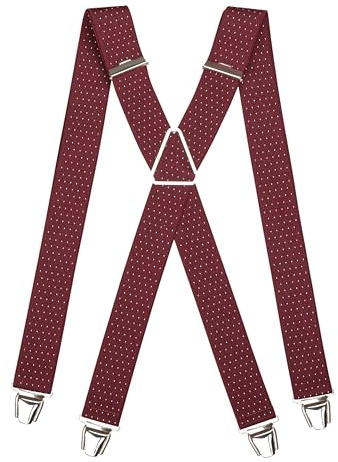 Pierrot Bretelle Uomo Larghe Vintage - Clip molto forti Regolabili Fino A 130cm - Bretelle Uomo Eleganti Artigianali Garantite A Vita