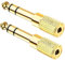 JOMLEY Headphone Jack Adapter 6.35mm to 3.5mm, 1/8 inch Female to 1/4 inch Male Headphone Adapter for Amplifier, Electric Guitar, Smartphone, Tablet - 2 Pack