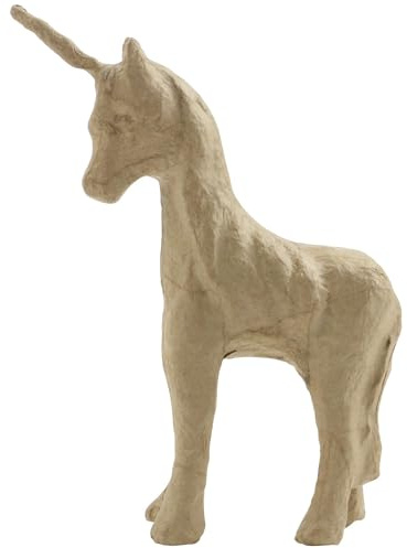 Décopatch AP147Opack 5x Einhorn aus Pappmaché 12x4x16,5cm Kraftbraun