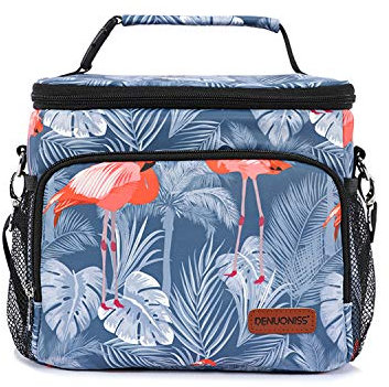 FANDARE Moda Bolsa Isotermica de Almuerzo Nevera Portatil Bolsa Térmica Comida Termica Porta Alimentos Correa Portatil para Adulto Niños Bolsa Nevera Oficina Escuela Viaje Lunch Bag Poliéster Azul