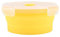 Different Gift Silicone Food Storage Containers - 500ml Round Silicone Box Collapsible Lunch Box Microwave Food Container(Yellow)