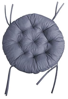 chilly pilley® Polster für Papasansessel Wasserdicht - Rundkissen - Auflage Polster für Papasansessel -Sesselkissen Sitzkissen Gesteppt mit Schlaufen (130cm, Grau)