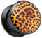 Taffstyle Ohr Plug Flesh Tunnel Piercing Ohrpiercing Schraub Schraubverschluß Kunststoff Schwarz Leoparden Style 8mm