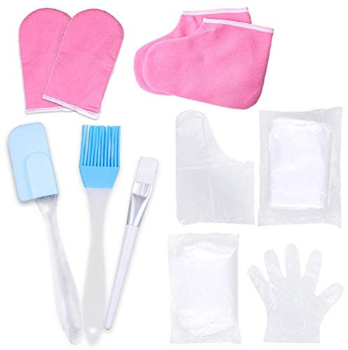 Feuchtigkeitsspendende Handschuhe Paraffinwachs Handschuhe Set Handfüße Pflegehandschuhe Paraffinwachs Badewanne Liner Behandlung für Männer Frauen Fuß Pediküre Hand Massage Oberflächenweicher Hot