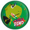 Crazy Dino Wanduhr Ø 25cm, Dinosaurier, Motiv-Wanduhr mit Quarz-Laufwerk, KL83519, Kids Licensing