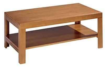 Dogar Moblit Mesa Centro Rectangular Realizada en Madera de Pino Macizo y barnizada en Color Cerezo Serie Kalpe Medidas (45x110x55) cm (Alto-Ancho-Fondo) Robusta y Duradera para Salón