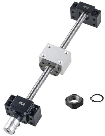 CNCYEAH SFU1204 Kugelumlaufspindel 250mm Gewindespindel Edelstahl Linearführung mit mit Bearbeitetem Ende und BK10/BF10 Kugelumlaufspindelstützen+Kugelumlaufmutter+Kupplung CNC Teile