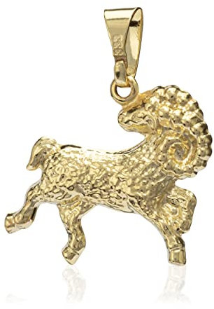 NKlaus Kettenanhänger 333 Gelb Gold 8 Karat Widder Poliert Talisman Amulett 39121