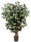 Künstliche Pflanzen Groß Kunstpflanze Benjamini Ficus künstlich Kunstbaum Zimmerpflanze Deko mit Echtholzstamm für Büro Deco Schlafzimmer Esszimmer drinnen Deko draußen Grün Rot 91 cm