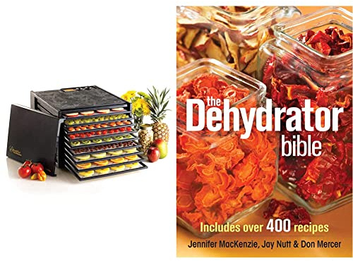 Excalibur 9 Tray Dehydrator with Timer, BPA Free Plastoc, Black, 312(H) x 432(W) x 483(D) mm & The Dehydrator Bible: Includes Over 400 Recipes