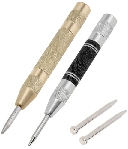 Omninmo Punzone centrale automatico a molla forte da 12,7 cm per localizzatore carico/marcatore ammaccature utensili manuali con 2 ditali di ricambio