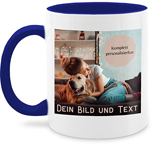 Tasse Tassen 325ml - eigenem - Foto Bild Geschenk I Dein Bild und Text - 325 ml - Dunkelblau - fototasse customized mug with photo selbst drucken fotos kaffeebecher bildtasse freundschaftstasse