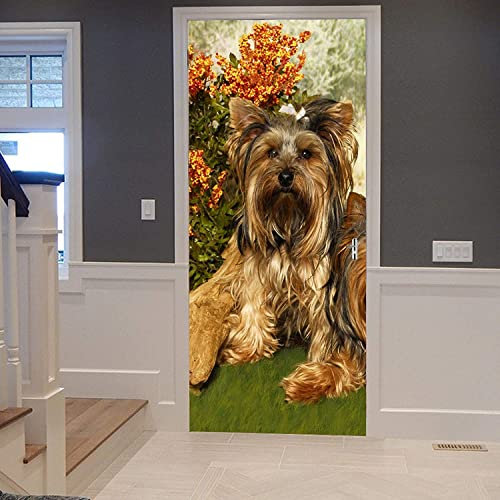3D Türtapete Selbstklebend Tierischer Hund 90 X 210 Cm Türposter Fototapete, Schlafzimmer Wohnzimmertür Aufzug Tür Aufkleber - Kinderzimmer, Küche, Arbeitszimmer, Büro, Türfoto, Türfoto, Türwandaufkl