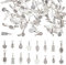 arricraft 80 pcs 8 Styles Glue-on Bails, Assorted Alloy Tibetan Style Charms Pendants Heart Round Oval Pad Bails for DIY Jewelry Making Necklace Bracelet