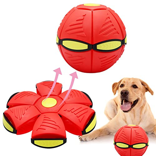 ICEBLUEOR Pet Toy Flying Saucer, Doggy Disc, Magic Dog Frisbee, Interactive Flying Ball for Dogs, Outdoor Sports Dog Training