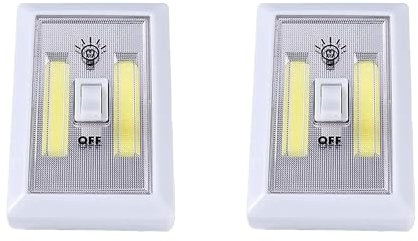 PNJB, Battery Operated LED Night Lights, Cordless COB LED Light Switch, Under The Cabinet Light, Emergency Camping Night Lights, Shelf, Garage, Kitchen, Nightlight & Kitchen RV & Boat (2 PCS)