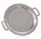Serving Tray Centrepiece Food Serving Appetizer platter with Handles Large 38cm Dinner Coffee Table ornament Cupcake tray (Silver)