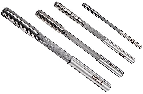 CoCud Chucking Reamers Set, 1/8 3/16 1/4 5/16 Diameter H7 Tolerance, Milling Cutter - (Applications: for Lathe Drilling Machine), 4-Pieces