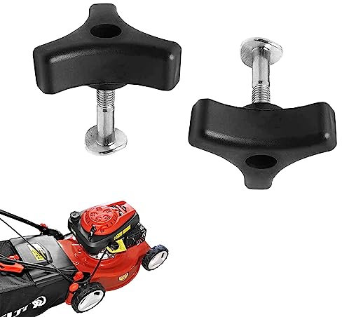2Pcs Triple Angle Handle Knobs, Universal Lawnmowers Handle Wing Nut And Bolt, Universal Bolts and Handles, Plastic Handle Knob Nut Screw Bolt Replacement for Most Lawnmower Handle Parts Garden Tools