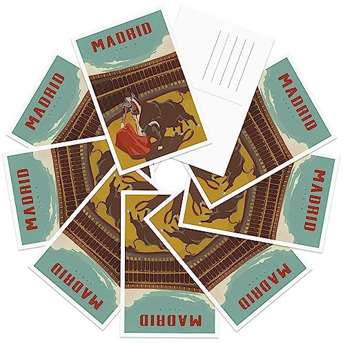 gaeaverse Madrid Spanien Landschaft Postkarten Vintage Postkarten 9pc/Set Welt Städte Grußkarten für Business Welt Reisen Landschaft Postkarte Dekor Geschenk