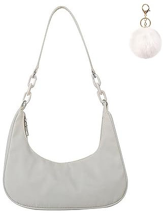 Umhängetasche Damen Handtasche, handtasche vintage, 90s Women's Shoulder Bag, Tasche Kleine Segeltuchtasche y2k Fashion Handtaschen für Frauen (Beige)