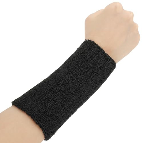 COMNICO Handgelenk-Schweißbänder, Elastische Sport-Armbänder 15,2 cm, Saugfähig Frottee-Armbänder Lange Baumwolle Athletische Handgelenkbänder für Training, Fußball, Basketball, Tennis