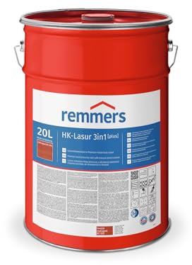 Remmers HK-Lasur 3in1 [plus] mahagoni, matt, 20 Liter, Lösemittelreduzierte Premium-Holzschutz-Lasur für außen, 3in1, schnelltrocknend, langlebig