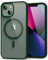 oakxco for iPhone 13 Mini/ 12 Mini Case Clear Magnetic Compatible with Magsafe, Thin Slim Transparent Non Yellowing, Hybrid Soft Silicone Bumper & Hard Plastic Protective Cover for Women, Dark Green