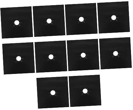 UPKOCH 10pcs Stove Burner Covers Heat Resistant Gas Stove Mat Protector Ptfe Oil Liners for Gas Range Oven Liners Kitchen Supplies