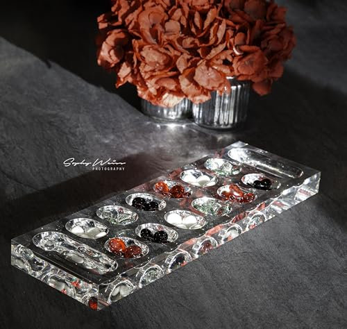 Acryl-Luxus-Brettspiel Mancala, rote Steine