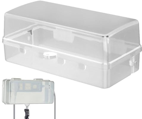 Waterproof Plug Box - Waterproof Cable Management Box,Rain-Proof Weather Proof Plug Box with Lock Outr Extension Lead Co-ver for Protect Outlet, Plug, Socket 22x10.5x5.5 cm