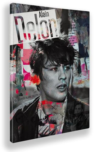 Giallobus - Gemälde - 01 - Tribute Alain Delon - Leinwand mit Standardrahmen - 70x100 - Bereit zum Aufhängen - Moderne Gemälde für zu Hause