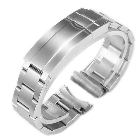 EDVENA Metallarmbänder Kompatibel Mit Rolex SUBMARINER DAYTONA Herren Faltschließe Uhrenarmband Edelstahl Uhrenarmband 20 Mm 21 Mm(Color:Silver Full Matte,Size:20mm No Logo)