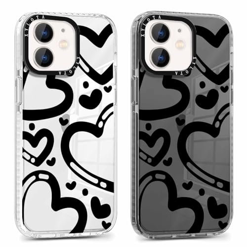 Foonary 2 Pack Clear Print Phone Case for iPhone 11 6.1,Slim Soft Silicone with Lovers Love Design Aesthetics Transparent Pattern Cases,Shockproof Bumper Protector Cover for iPhone 11 Girls