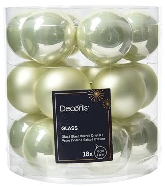 Weihnachtskugeln Glas 4cm 18 Stück - matt & glänzend - Kleine Christbaumkugeln Weihnachtsbaumkugeln für Weihnachten - Christbaumschmuck & Weihnachtsbaumschmuck - Hell Minze