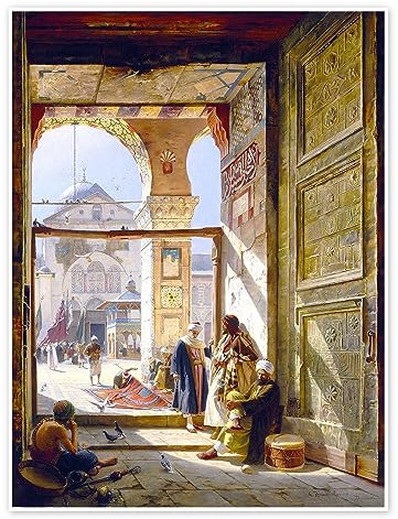 Das Tor der großen Umayyaden-Moschee in Damaskus Poster von Gustave Bauernfeind 100 x 130 cm Wandbilder Wanddeko